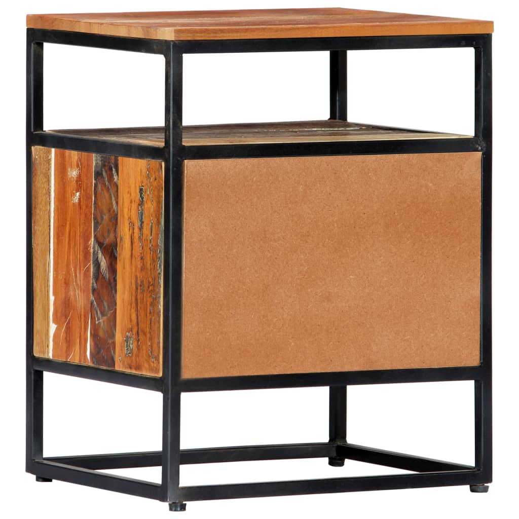 Nattbord 40x30x50 cm gjenvunnet heltre og stål