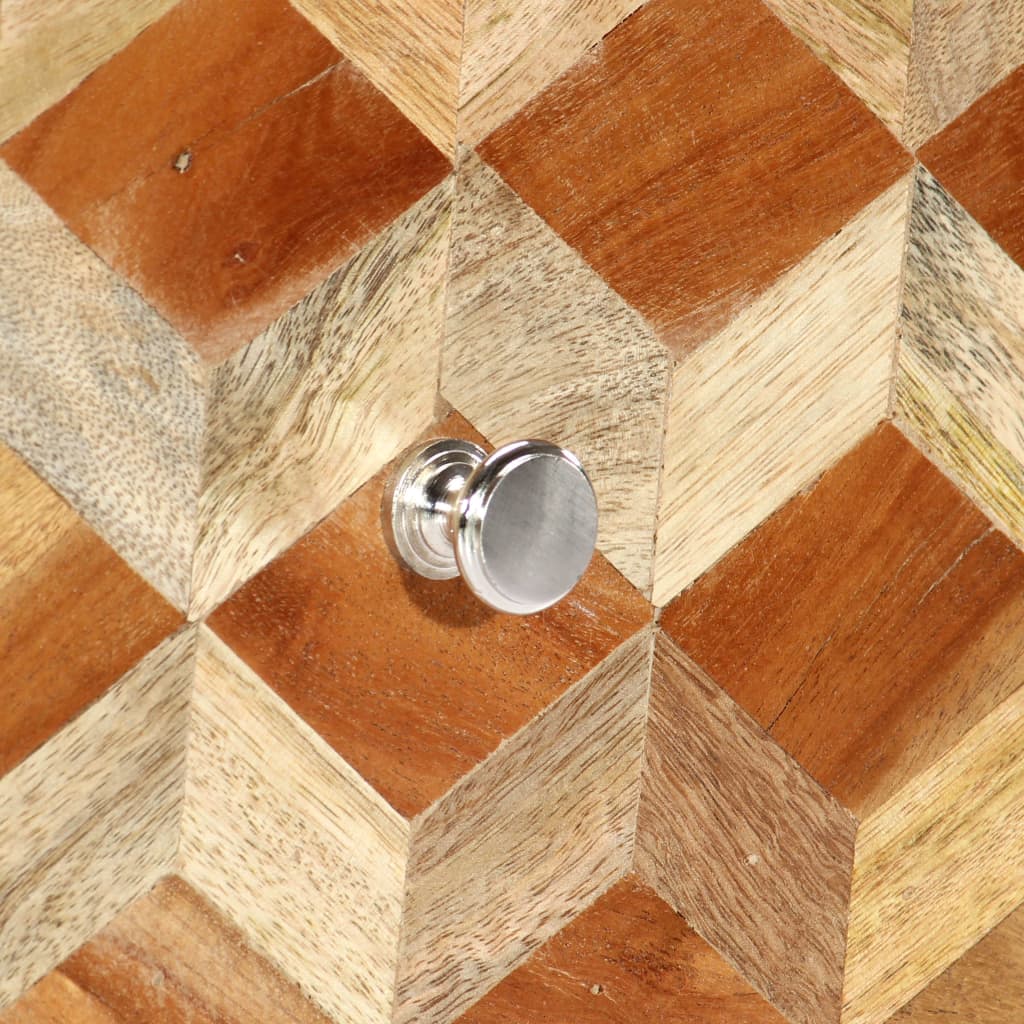 Nattbord grå 40x30x50 cm heltre mango