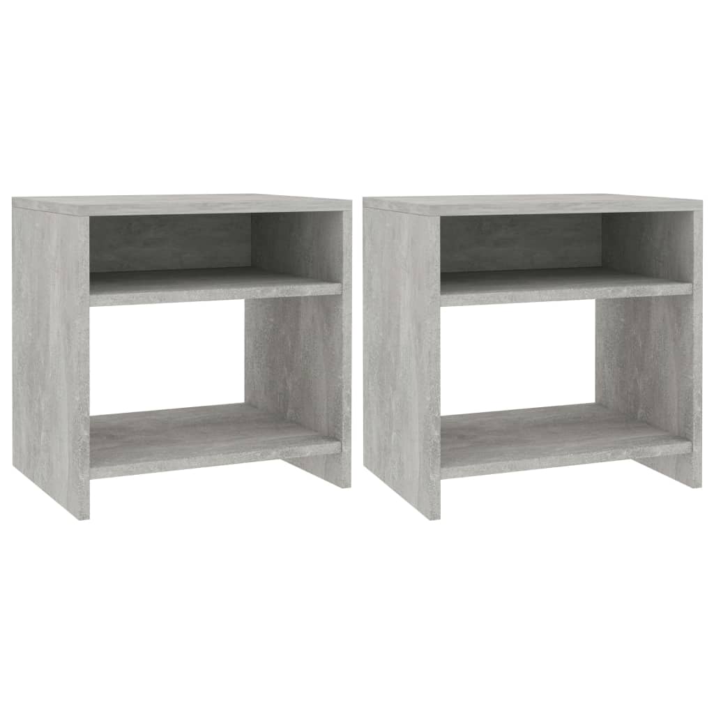 Nattbord 2 stk betonggrå 40x30x40 cm konstruert tre