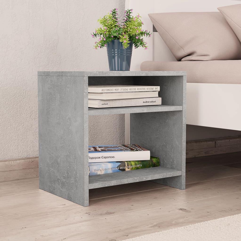 Nattbord 2 stk betonggrå 40x30x40 cm konstruert tre