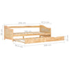 Sovesofa uttrekkbar ramme furu 90x200 cm