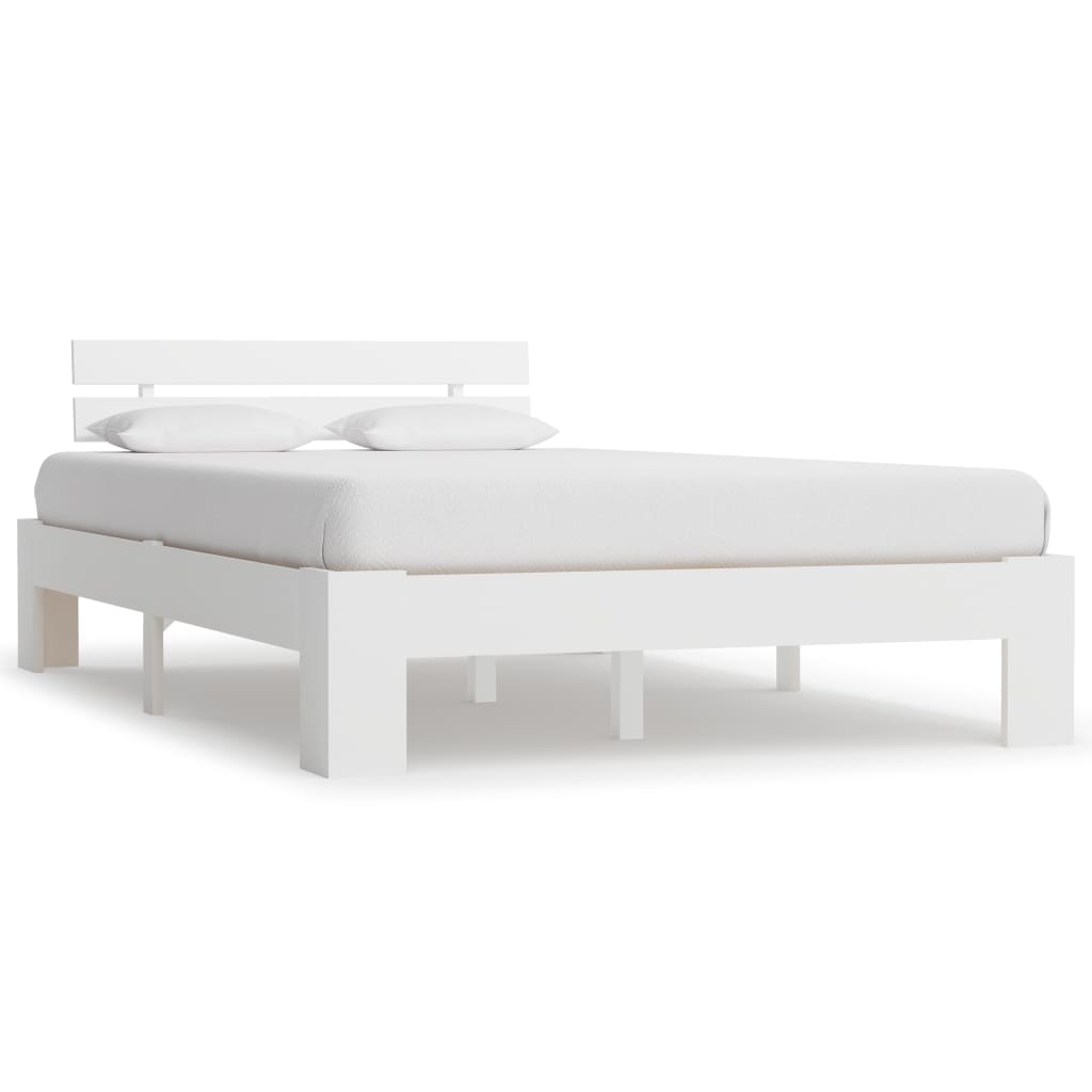 Sengeramme med hodegavl hvit 140x200 cm heltre furu
