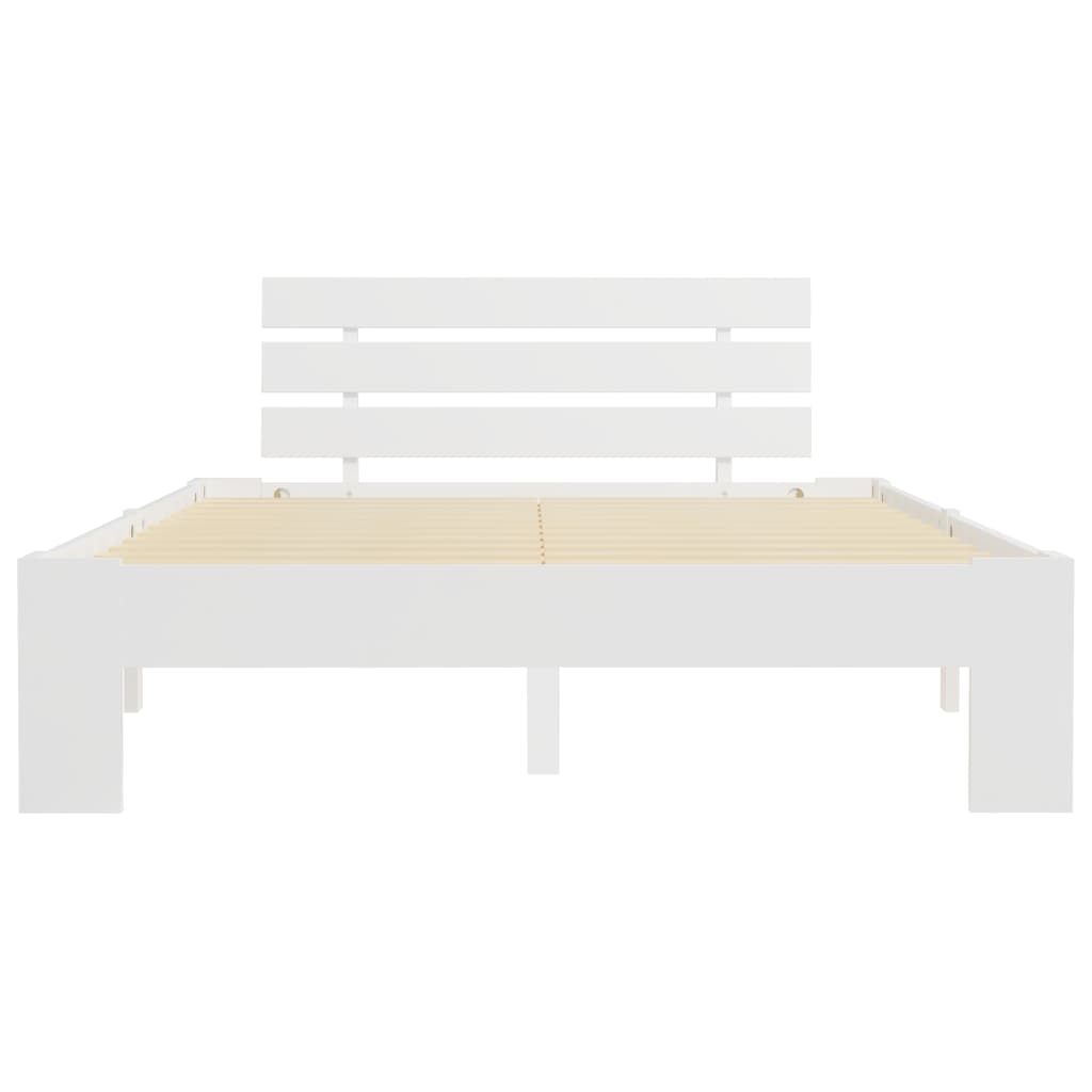 Sengeramme med hodegavl hvit 140x200 cm heltre furu