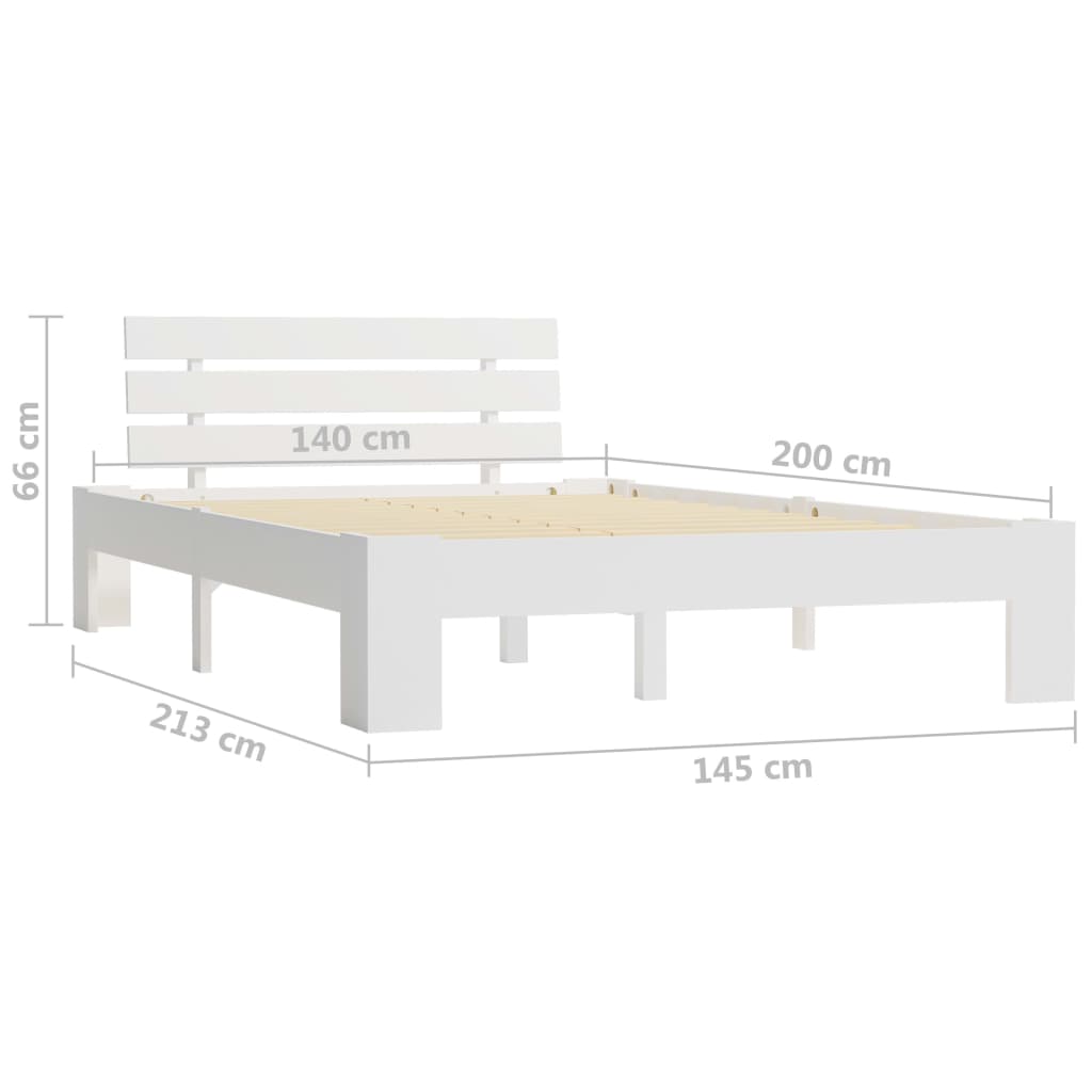 Sengeramme med hodegavl hvit 140x200 cm heltre furu
