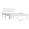 Sengeramme med hodegavl hvit 140x200 cm heltre furu