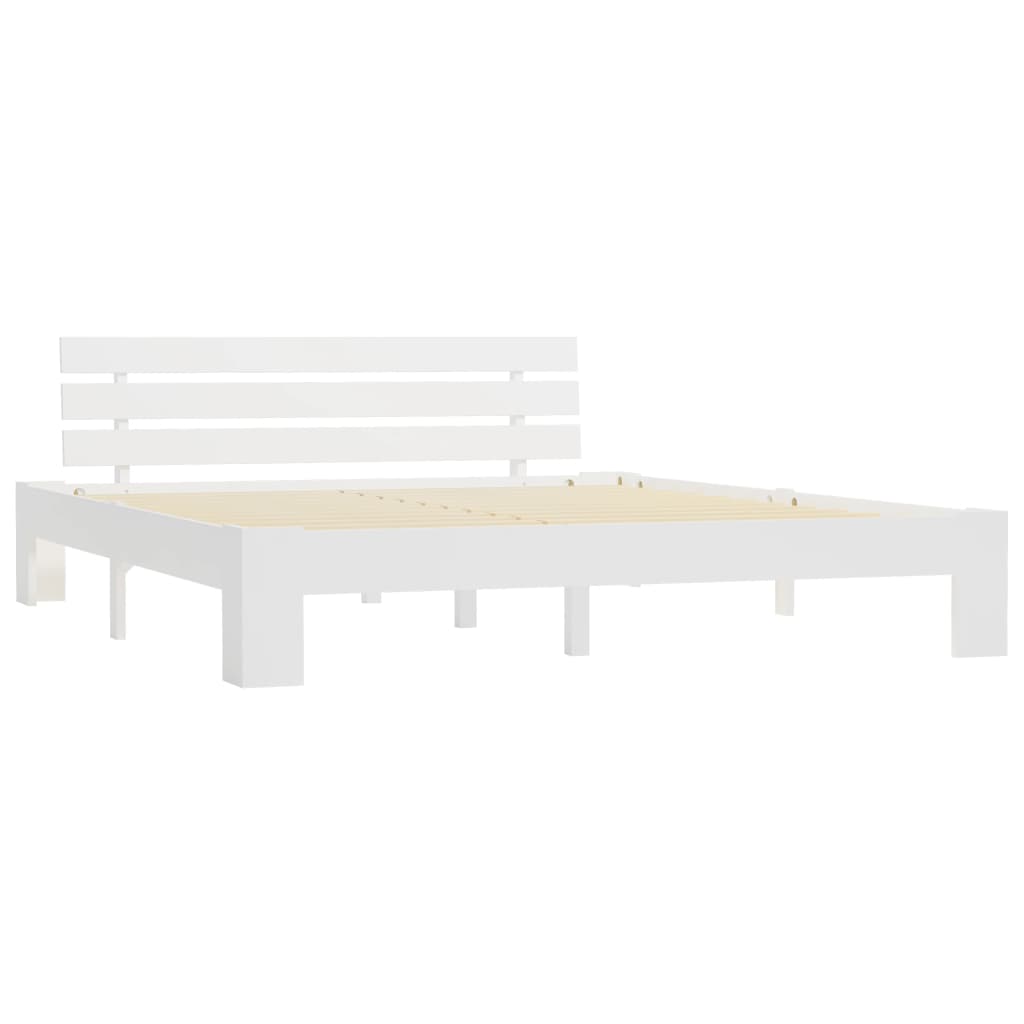 Sengeramme med hodegavl hvit 180x200 cm heltre furu