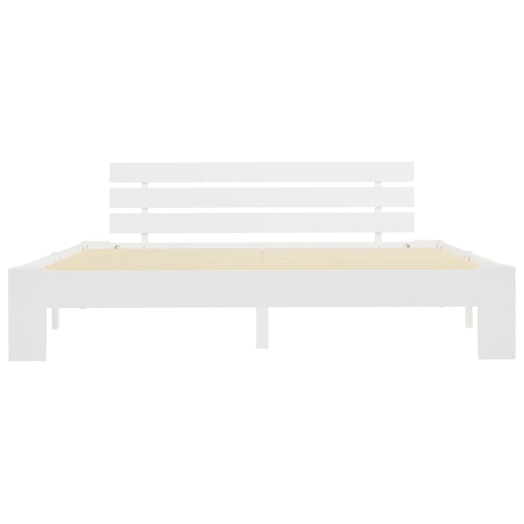 Sengeramme med hodegavl hvit 180x200 cm heltre furu