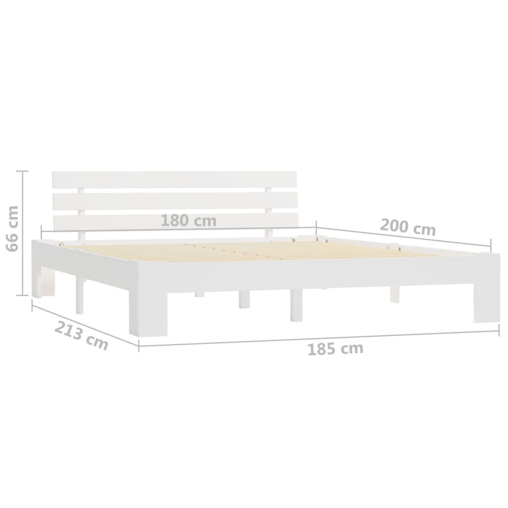 Sengeramme med hodegavl hvit 180x200 cm heltre furu