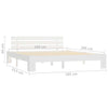 Sengeramme med hodegavl hvit 180x200 cm heltre furu