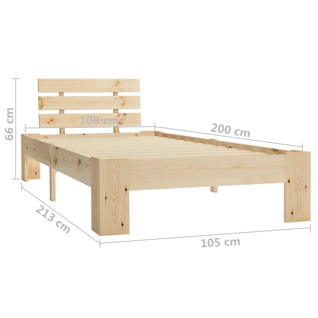 Sengeramme heltre furu 100x200 cm