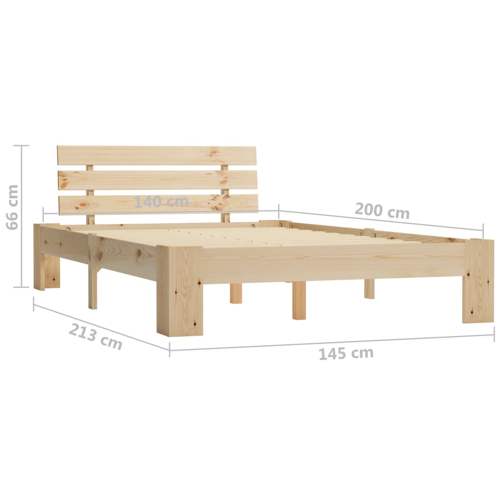 Sengeramme med hodegavl 140x200 cm heltre furu