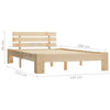 Sengeramme med hodegavl 140x200 cm heltre furu