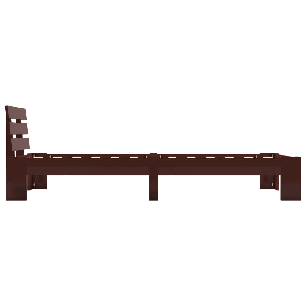 Sengeramme mørkebrun heltre furu 100x200 cm