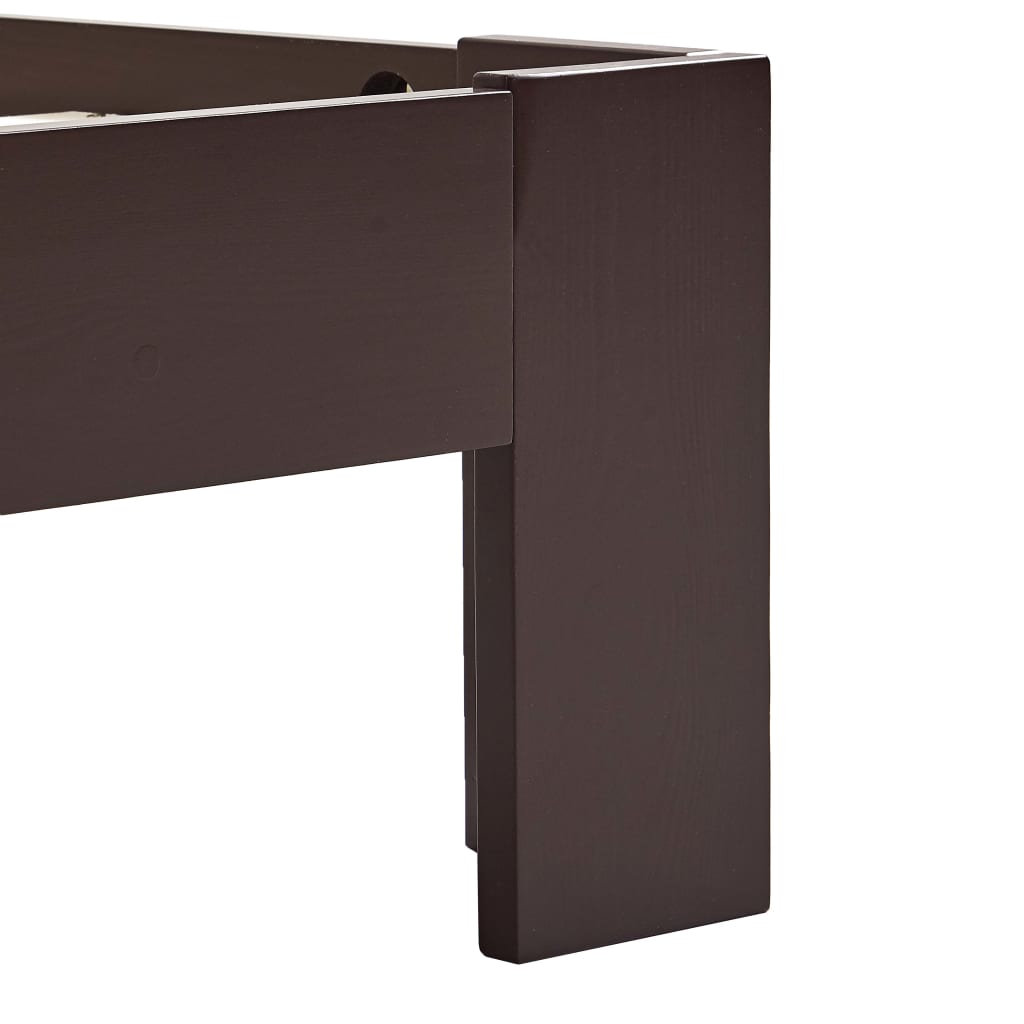 Sengeramme mørkebrun heltre furu 140x200 cm