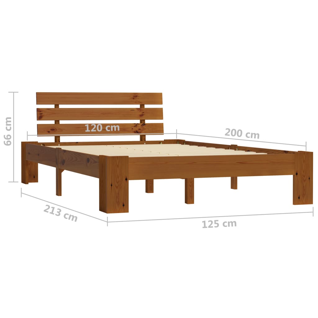 Sengeramme honningbrun heltre furu 120x200 cm