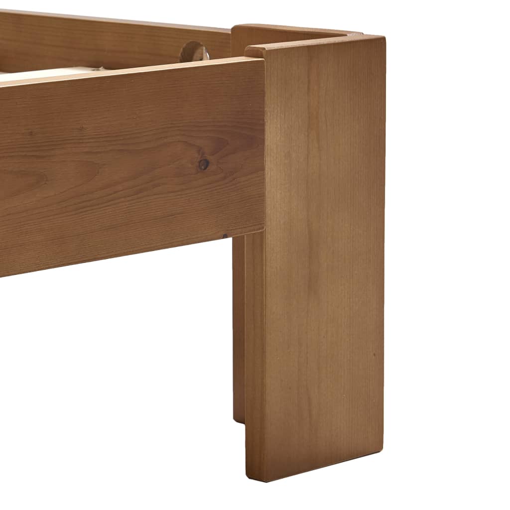 Sengeramme med hodegavl honningbrun 140x200 cm heltre furu