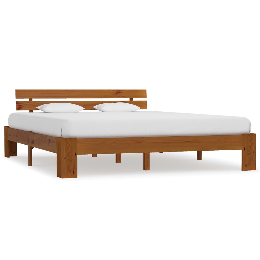 Sengeramme honningbrun heltre furu 180x200 cm