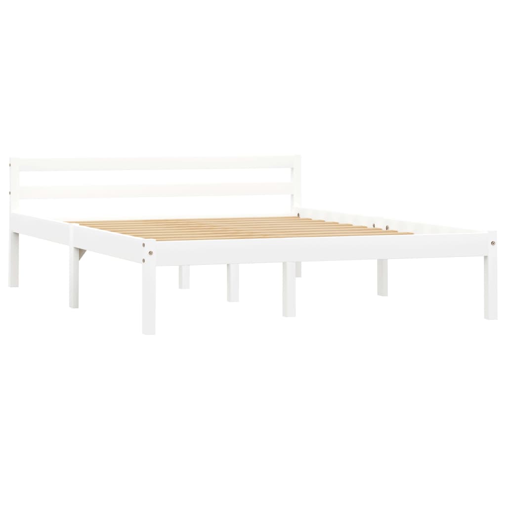Sengeramme hvit heltre furu 140x200 cm