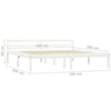 Sengeramme hvit heltre furu 180x200 cm