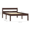 Sengeramme mørkebrun heltre furu 100x200 cm