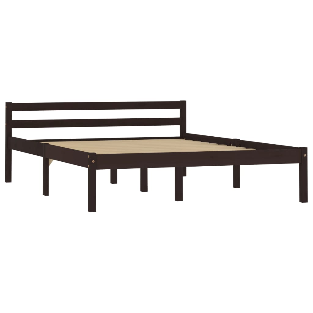 Sengeramme mørkebrun heltre furu 120x200 cm