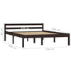 Sengeramme mørkebrun heltre furu 120x200 cm