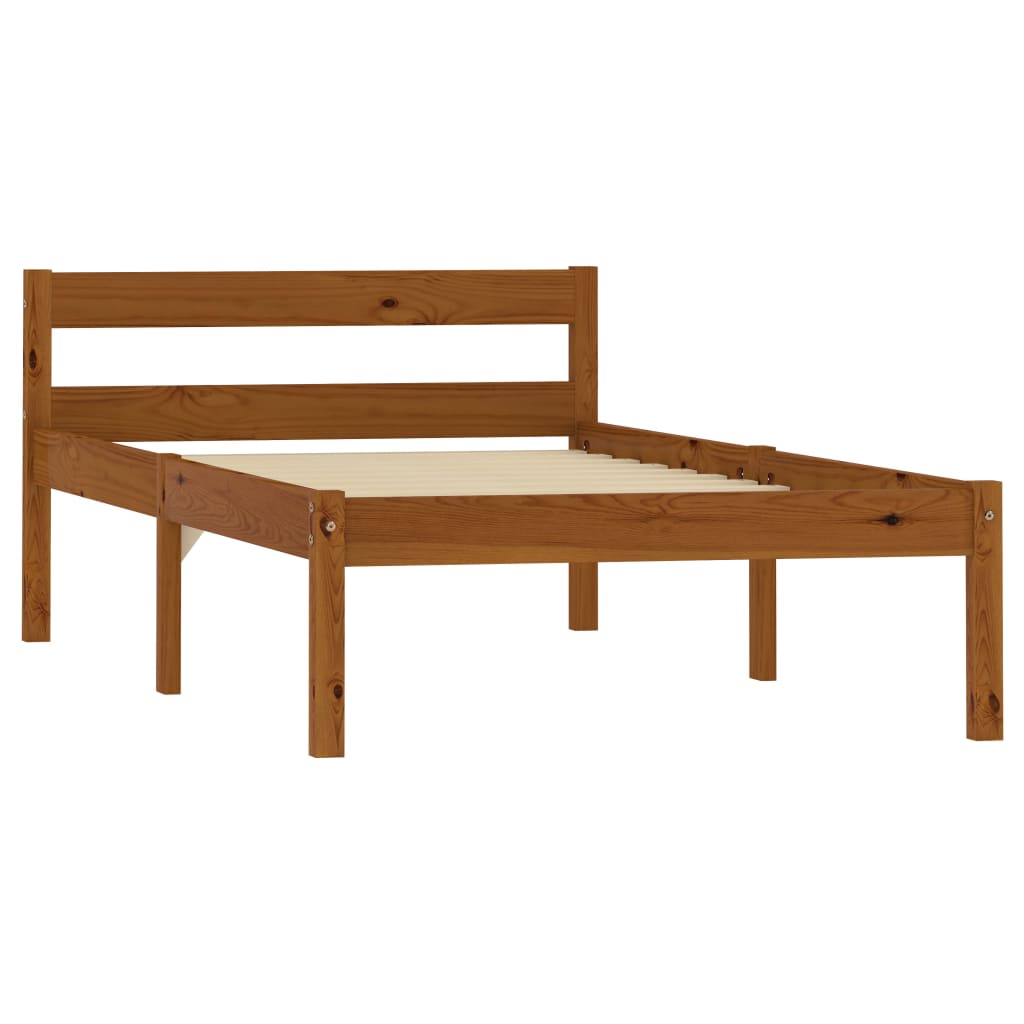 Sengeramme honningbrun heltre furu 100x200 cm