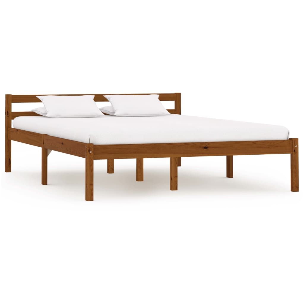 Sengeramme honningbrun heltre furu 140x200 cm