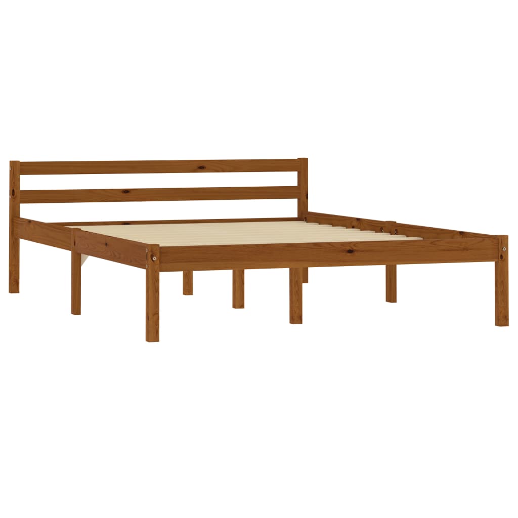 Sengeramme honningbrun heltre furu 140x200 cm