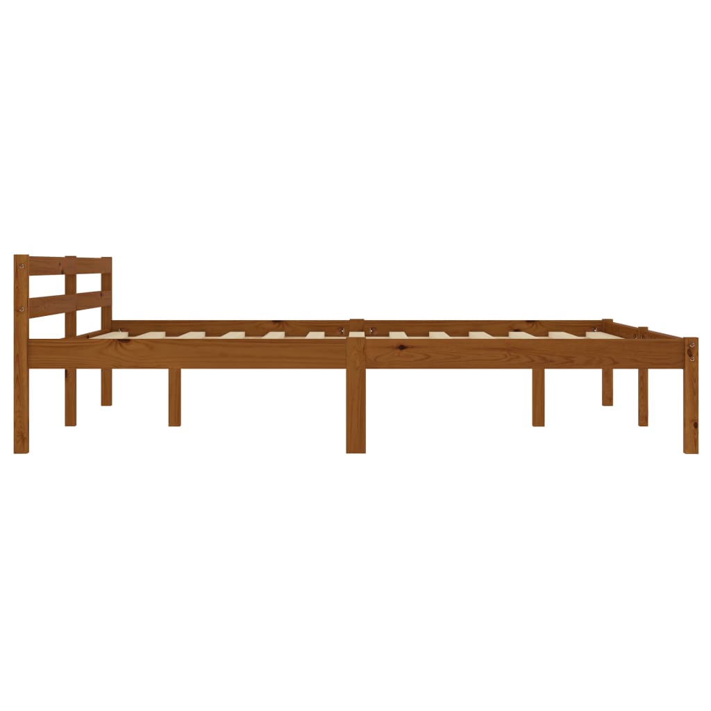 Sengeramme honningbrun heltre furu 160x200 cm