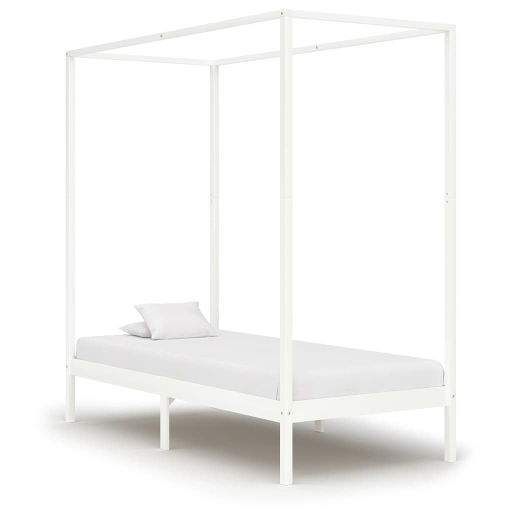 Himmelsengeramme heltre furu hvit 100x200 cm