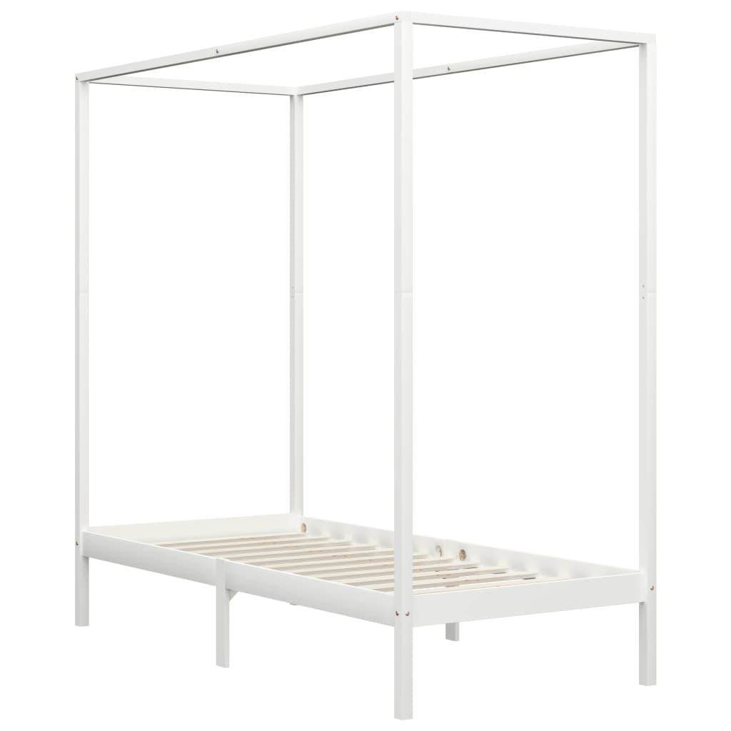 Himmelsengeramme heltre furu hvit 100x200 cm