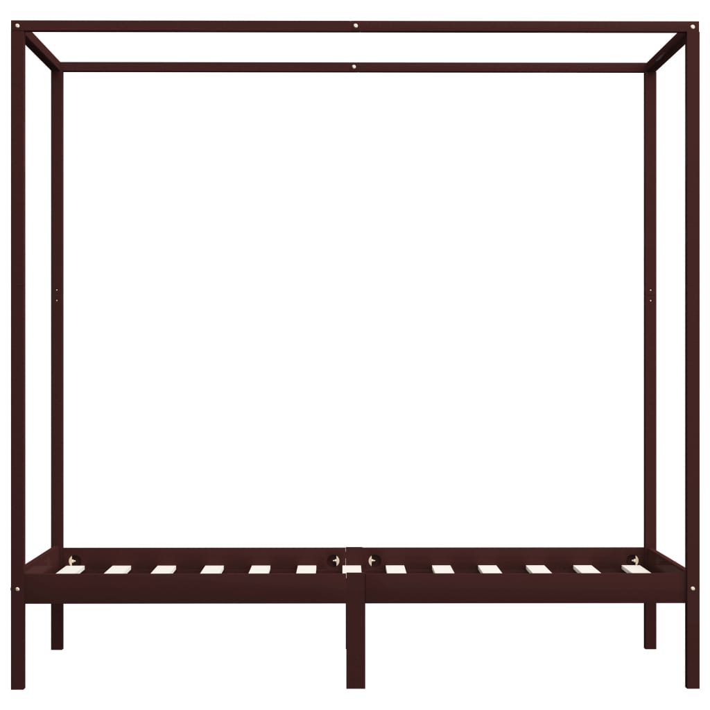 Himmelsengeramme mørkebrun heltre furu 100x200 cm