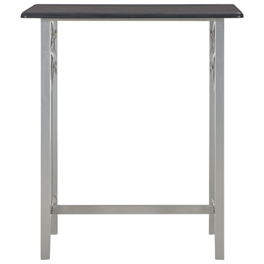 Barsett 3 deler tre og stål svart