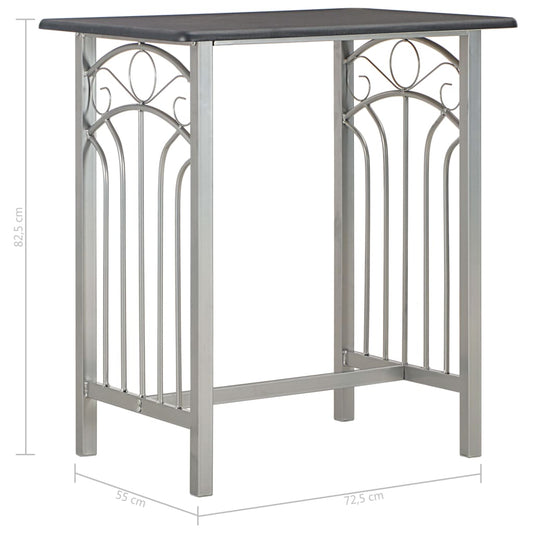 Barsett 3 deler tre og stål svart