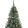 Kunstig juletre med furukongler og hvitt glitter 210 cm