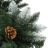 Kunstig juletre med furukongler og hvitt glitter 210 cm