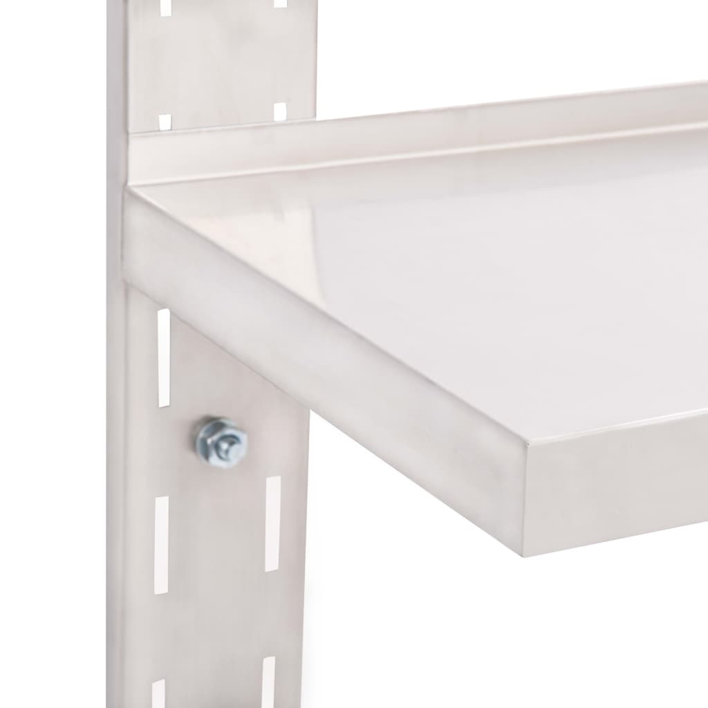 Flytende vegghylle 2 nivåer rustfritt stål 150x30 cm