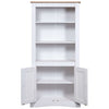 Vitrine meksikansk corona-stil furu hvit 80x40x170 cm