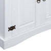 Vitrine meksikansk corona-stil furu hvit 80x40x170 cm