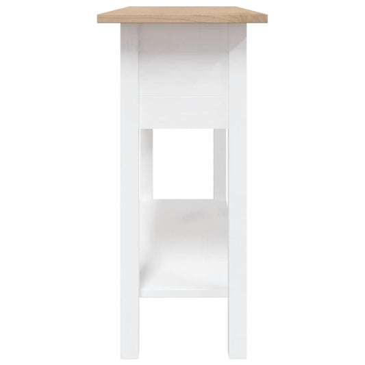 Konsollbord meksikansk Corona-stil furu hvit 90x34,5x73 cm