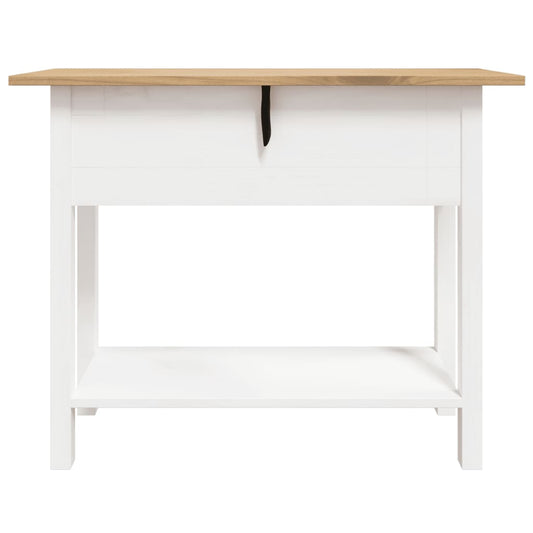 Konsollbord meksikansk Corona-stil furu hvit 90x34,5x73 cm