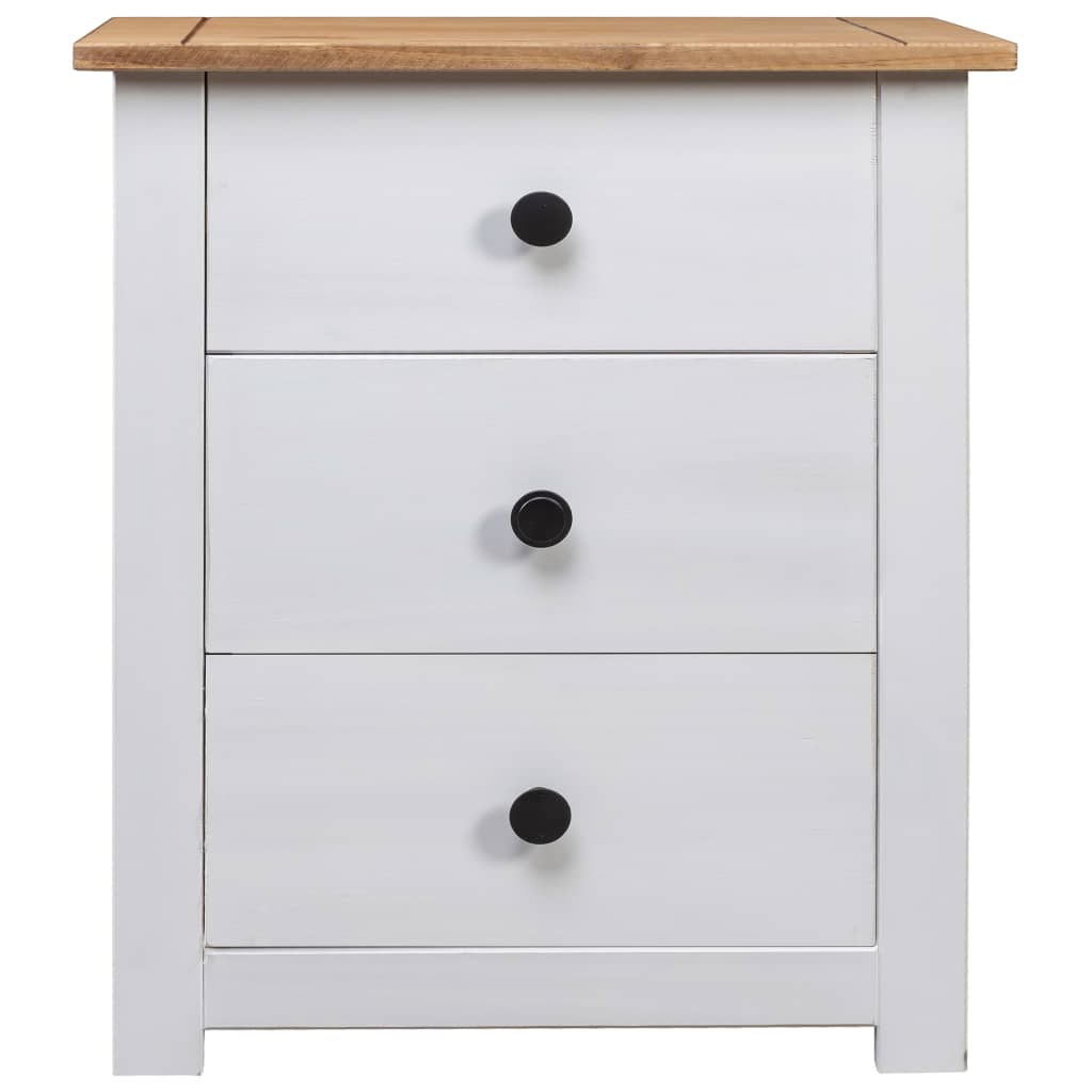 Nattbord hvit 46x40x57 cm furu Panama Range