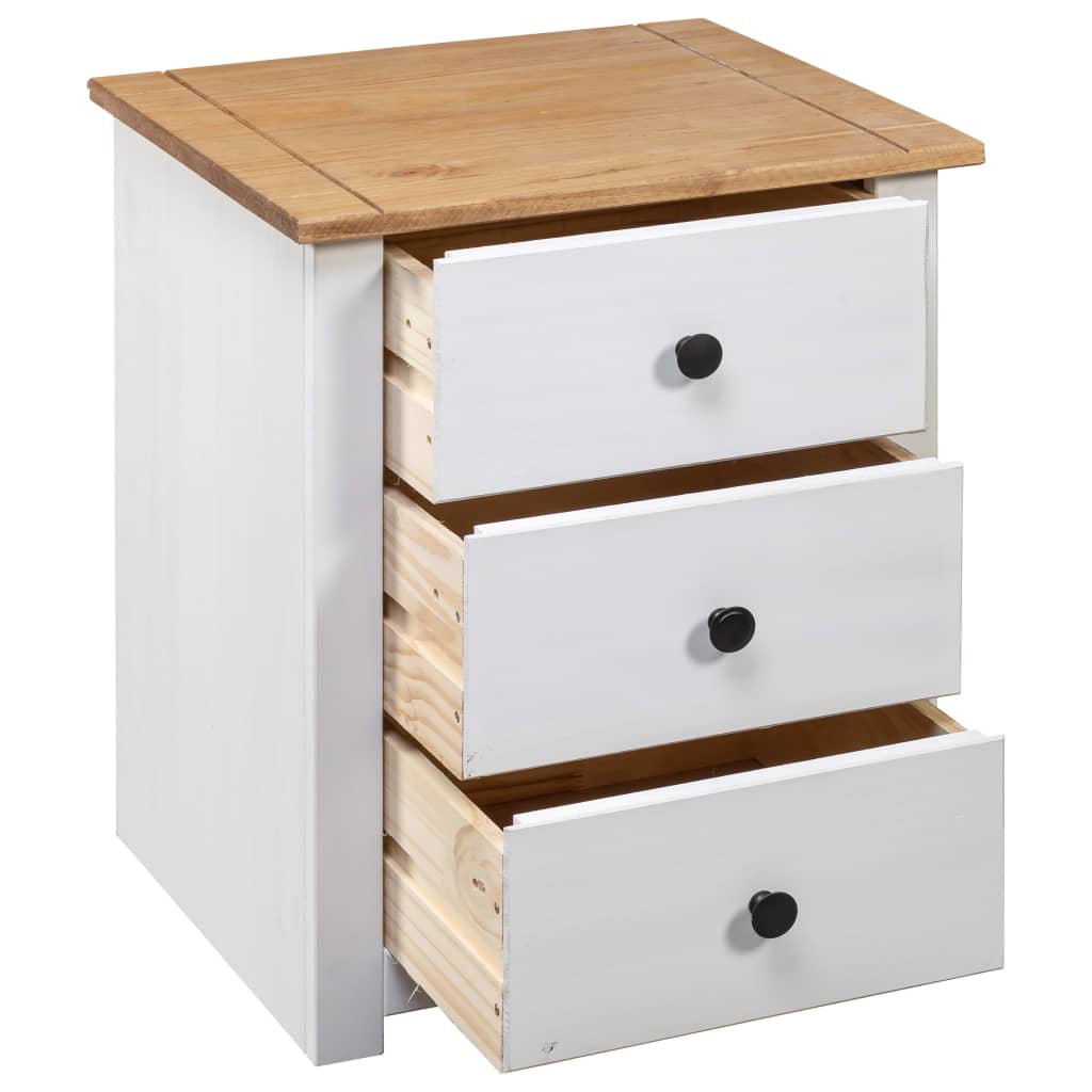 Nattbord hvit 46x40x57 cm furu Panama Range