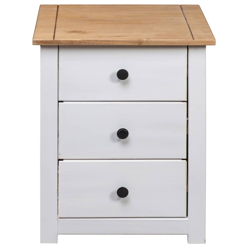 Nattbord hvit 46x40x57 cm furu Panama Range