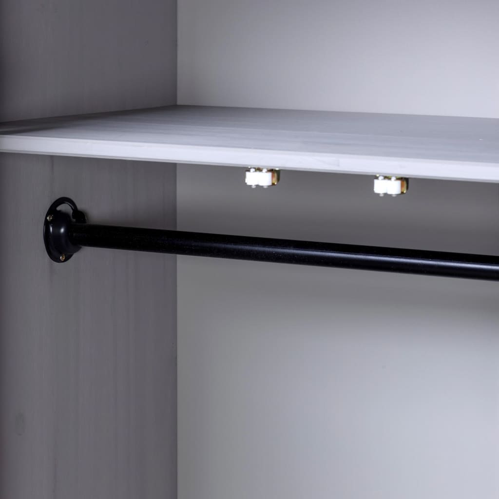 Garderobeskap grå 80x50x171,5 cm heltre furu Panama Range