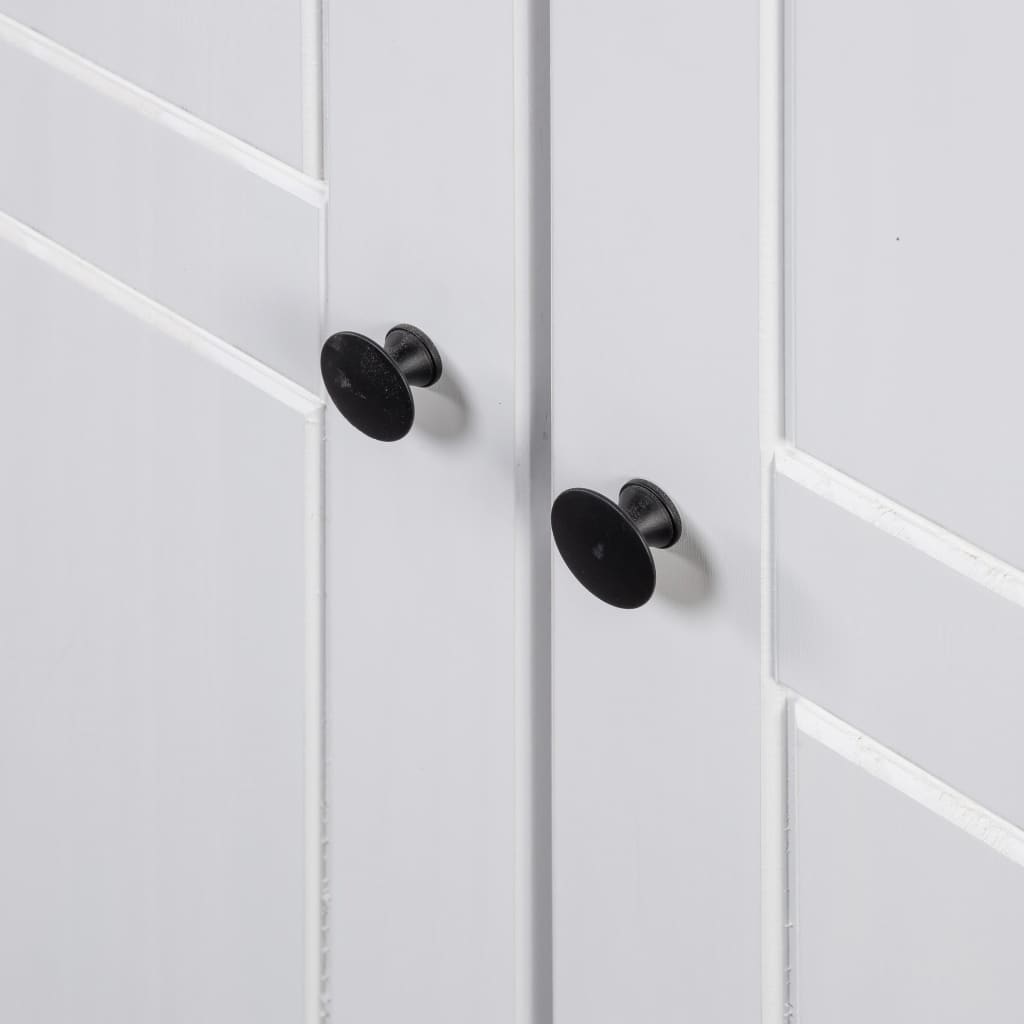 Garderobeskap hvit 80x50x171,5 cm heltre furu Panama Range