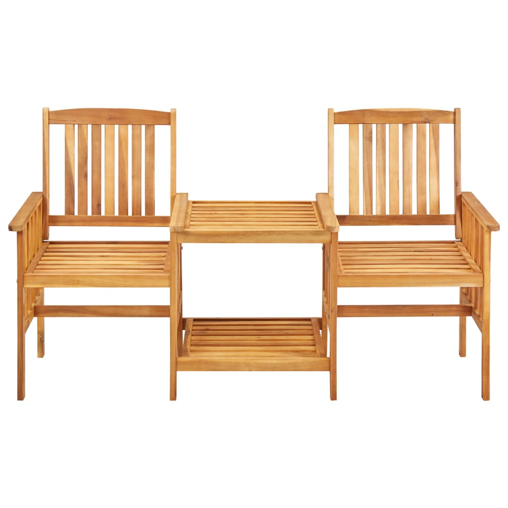 Hagestoler med tebord 159x61x92 cm heltre akasie