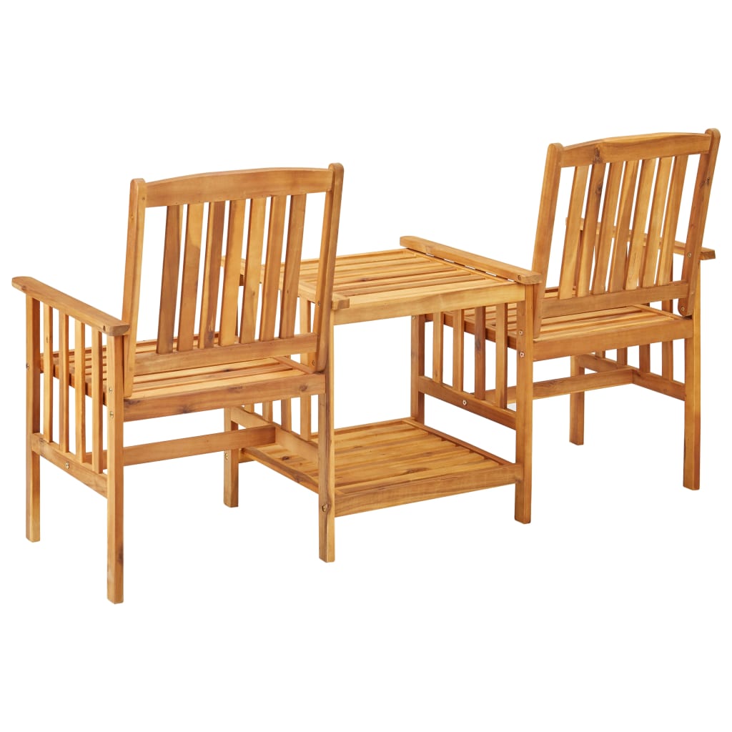 Hagestoler med tebord 159x61x92 cm heltre akasie