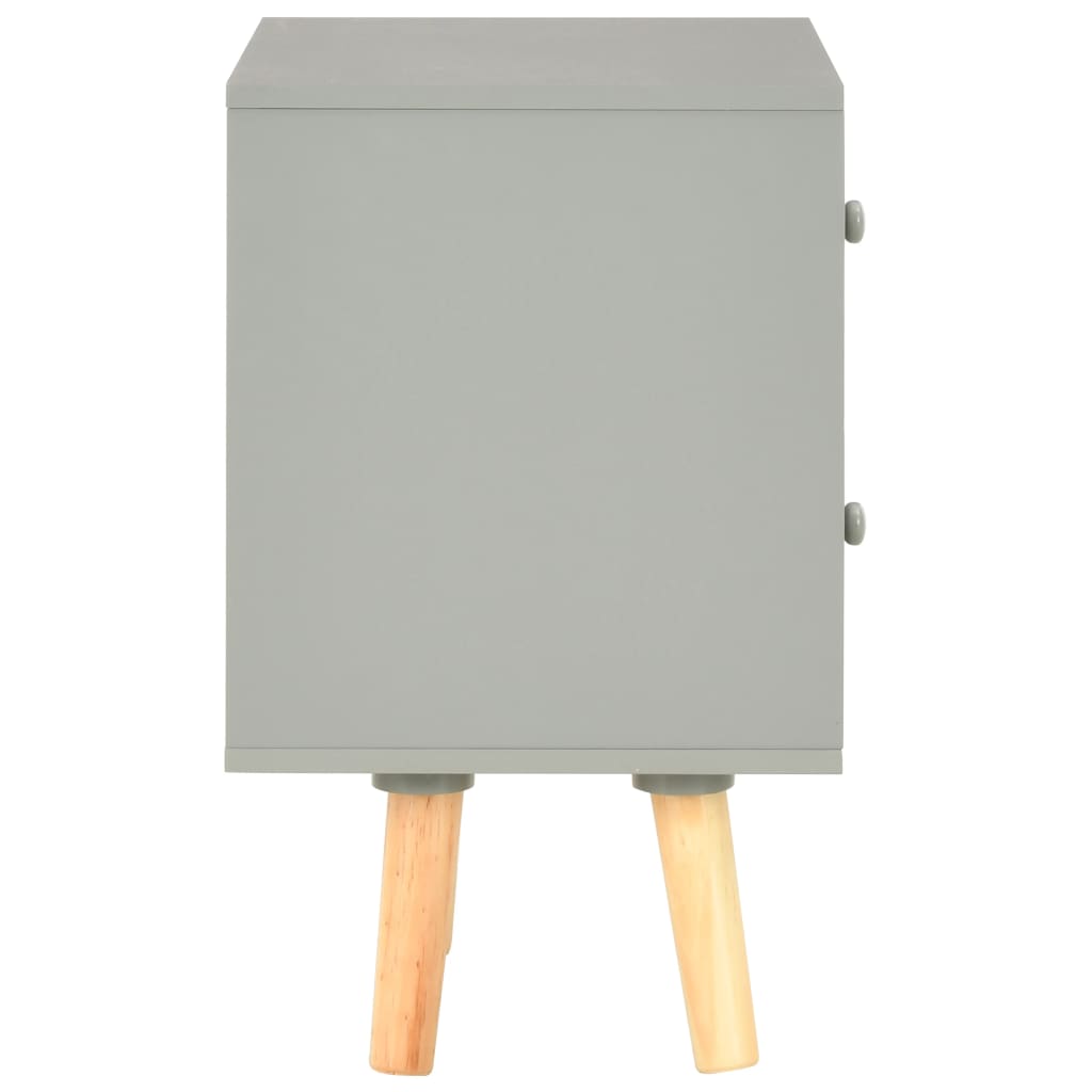 Nattbord 2 stk grå 40x30x50 cm heltre furu